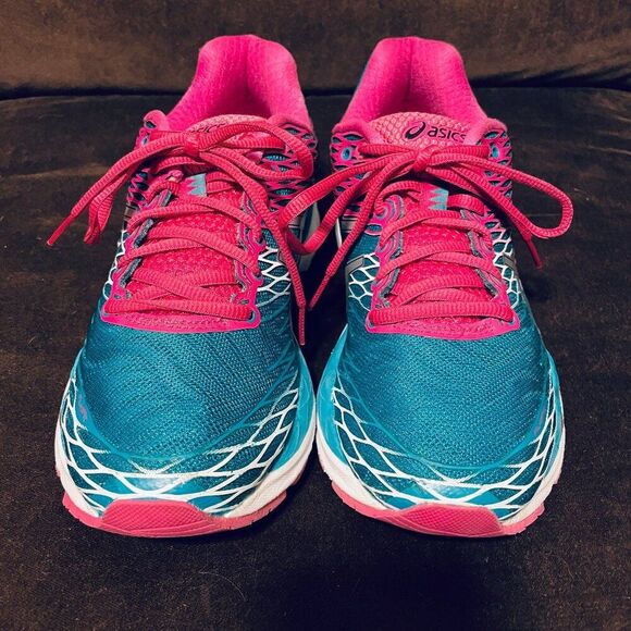 Mint Condition ASICS GEL NIMBUS 18 Womens US Pink Turquoise 8.5 US Medium 40 EUR - Picture 3 of 14